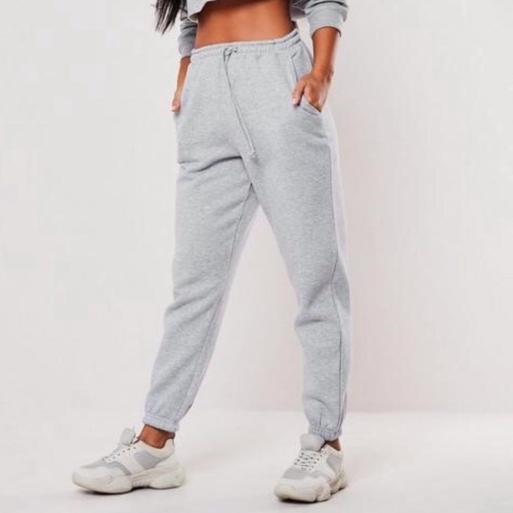 Petite Gray Marl Oversized 90s Joggers